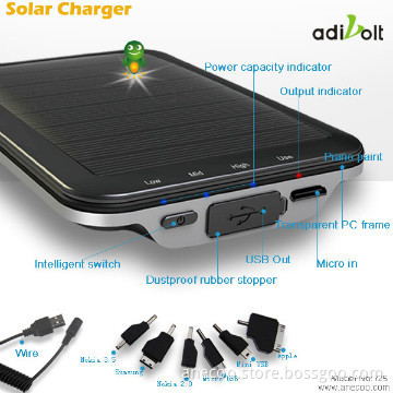 Portable solar charger for smartphone: iphone,samsung, Noika,HTC